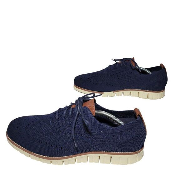 Cole Haan Men Zerogrand Stitchlite Knit Wingtip Oxford Shoe C24947 10 M Blue NEW - Picture 6 of 15